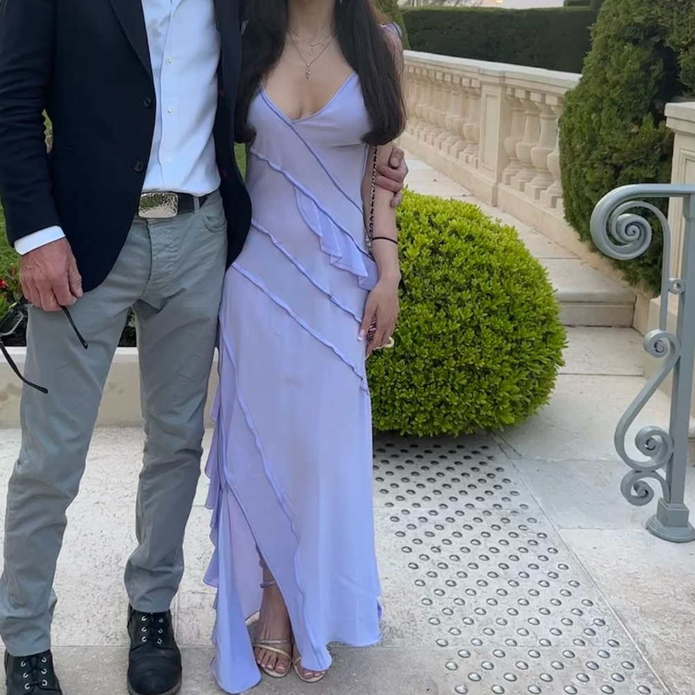 Lilac Ruffle Maxi Dress Victoria Beckham - Picture 4 of 5